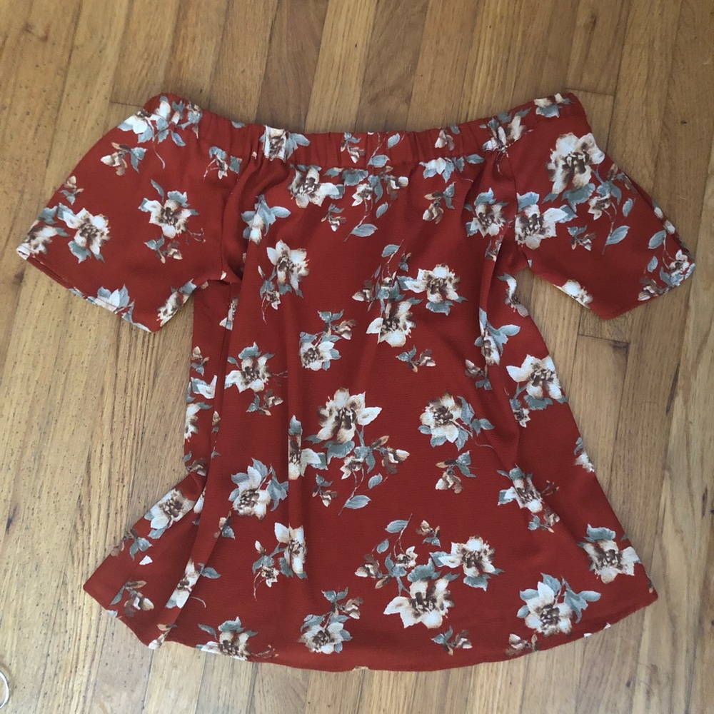 Boho off the shoulder floral top